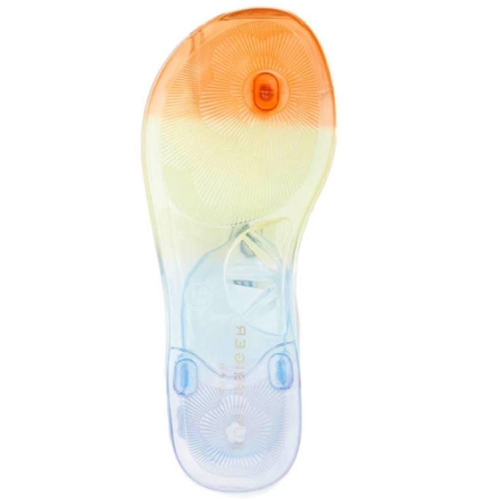Kurt Geiger Kids Mini Maddison Multicolor Rainbow Coastal Jelly Thong Sandals - Picture 6 of 14